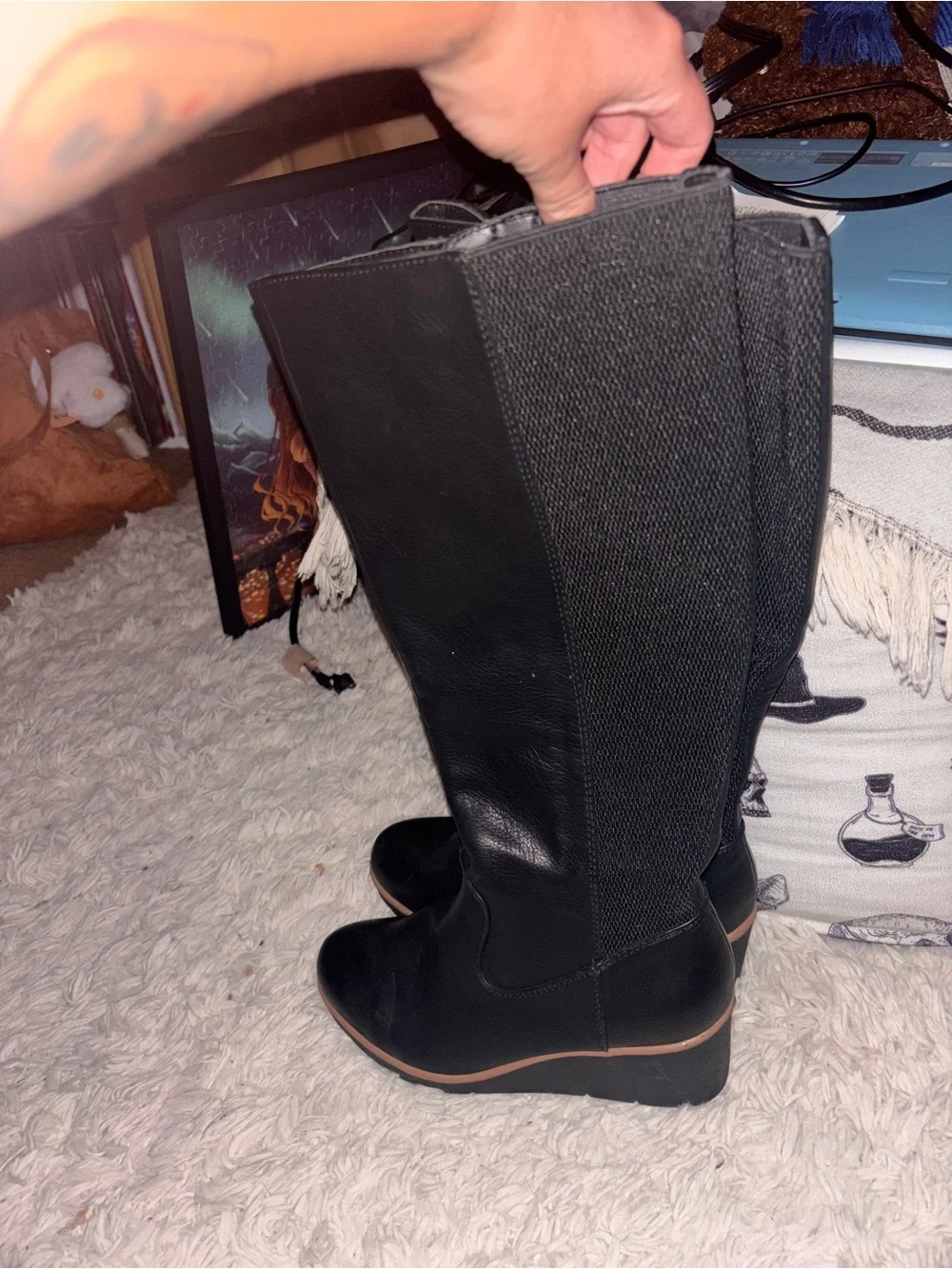 SOUL Naturalizer Black knee high Leather Boots
